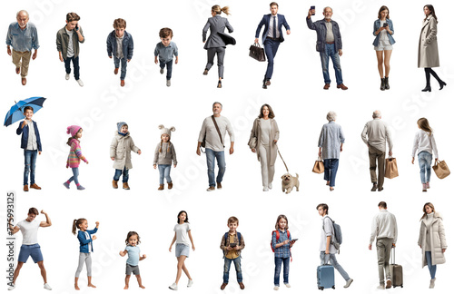 人々の切抜き素材詰め合わせ 背景透過（男性、女性、老人、子供）