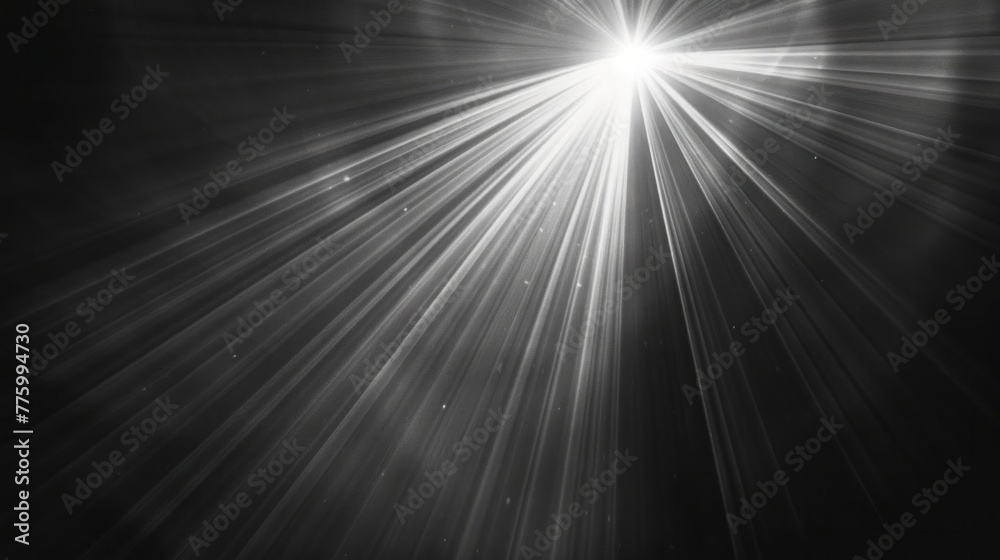 Obraz premium Brilliant beams of sunlight shining through, captured as an overlay effect