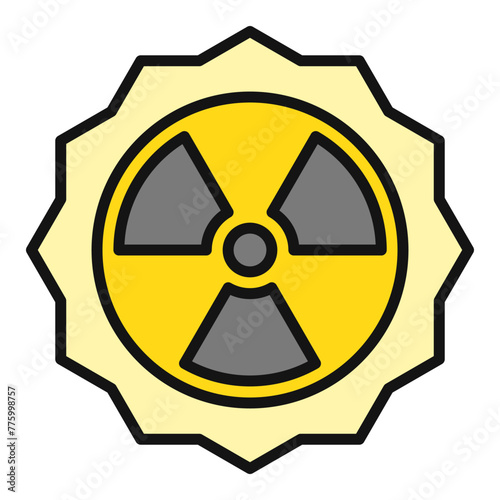 Radiation from Sun vector Radioactive Solar Energy colored icon or sign