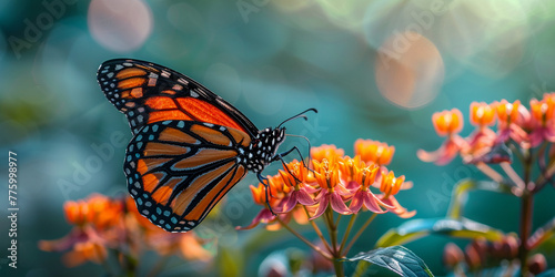 Monarch Butterfly Landing on a Flower