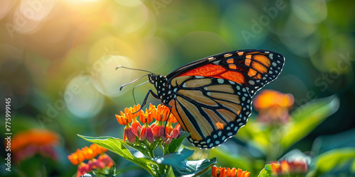 Monarch Butterfly Landing on a Flower