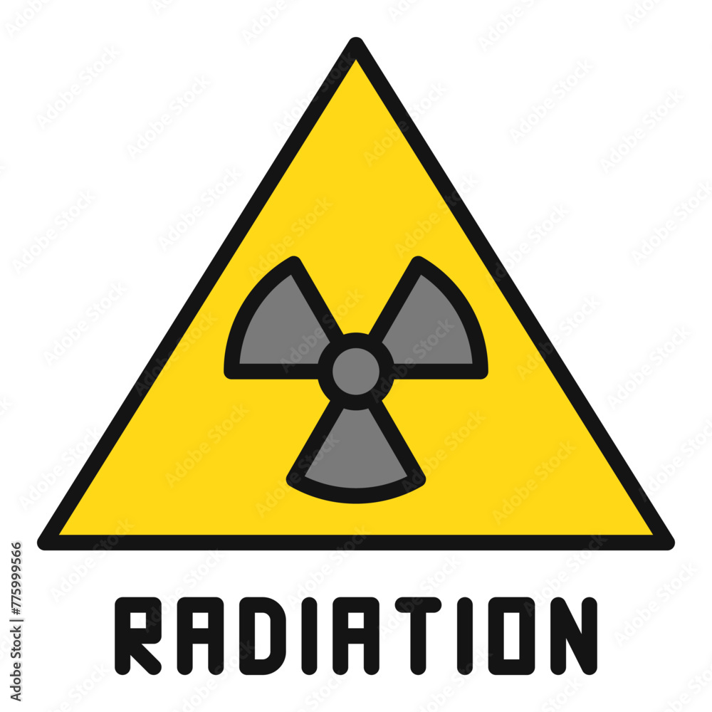 Fototapeta premium Triangle with Radiation Warning vector colored icon or logo element
