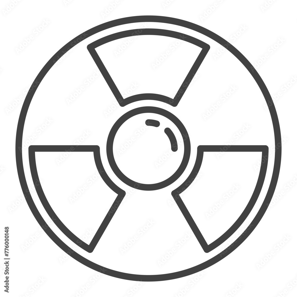 Nuclear Radiation vector Danger Zone thin line icon or symbol Nuclear Radiation vector Danger Zone thin line icon or symbol