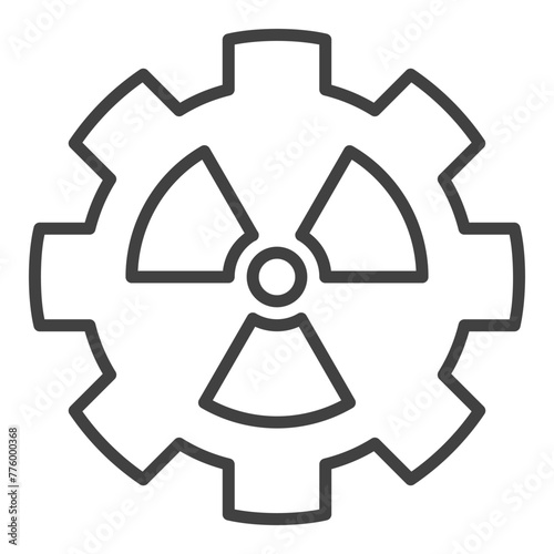 Radiation Cog Wheel vector Radioactive icon or symbol in outline style