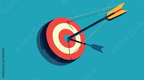 Target with arrow icon vector 2d flat cartoon vacto
