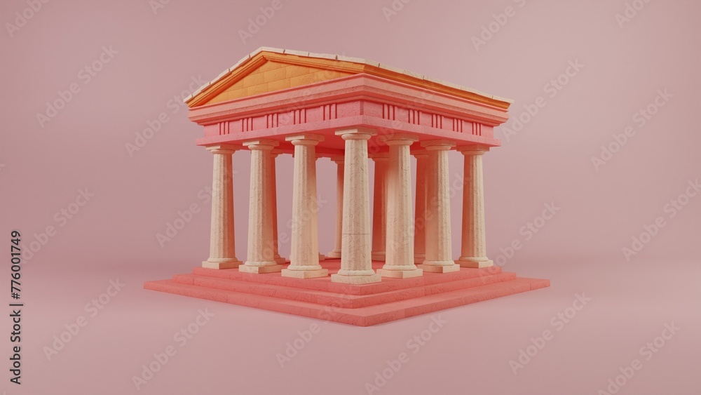 Sunset Hues on Classical Facade: A Modern Twist on Antiquity Sunset Hues on Classical Facade: A Modern Twist on Antiquity