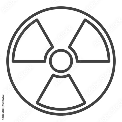 Vector Radioactive Hazard Warning simple icon or sign in thin line style