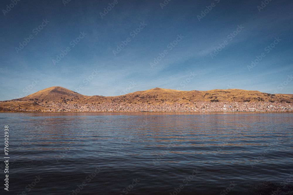 view over the lake titicaca in Peru