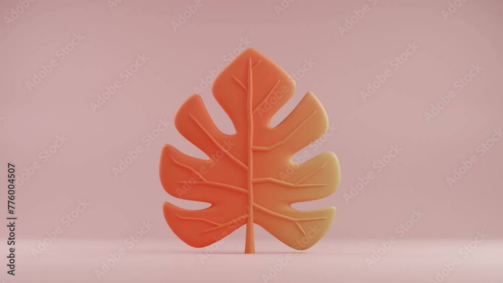 Elegant Monstera Leaf in Gradient Orange: A Chic Botanical Sculpture Elegant Monstera Leaf in Gradient Orange: A Chic Botanical Sculpture