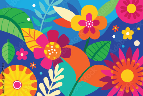 Colorful Summer Floral vector Background