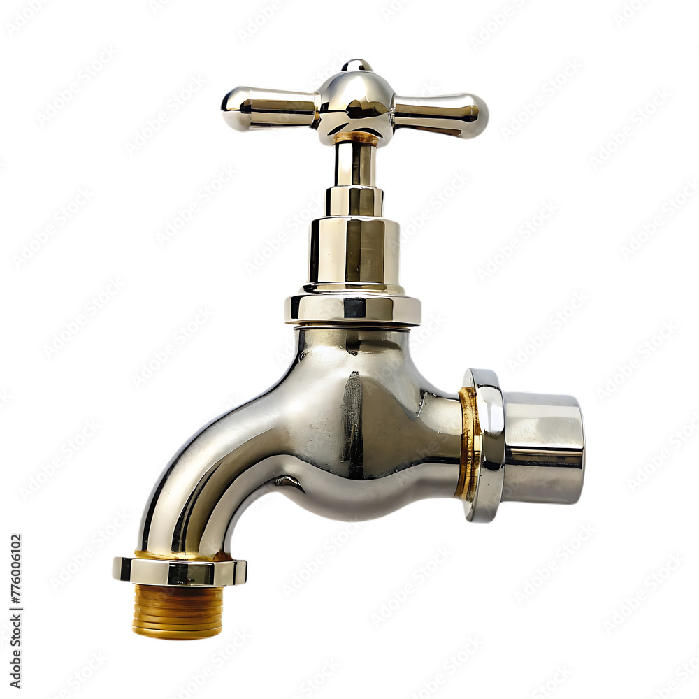 silver basin mixer isolated on a gray background silver basin mixer isolated on a gray background