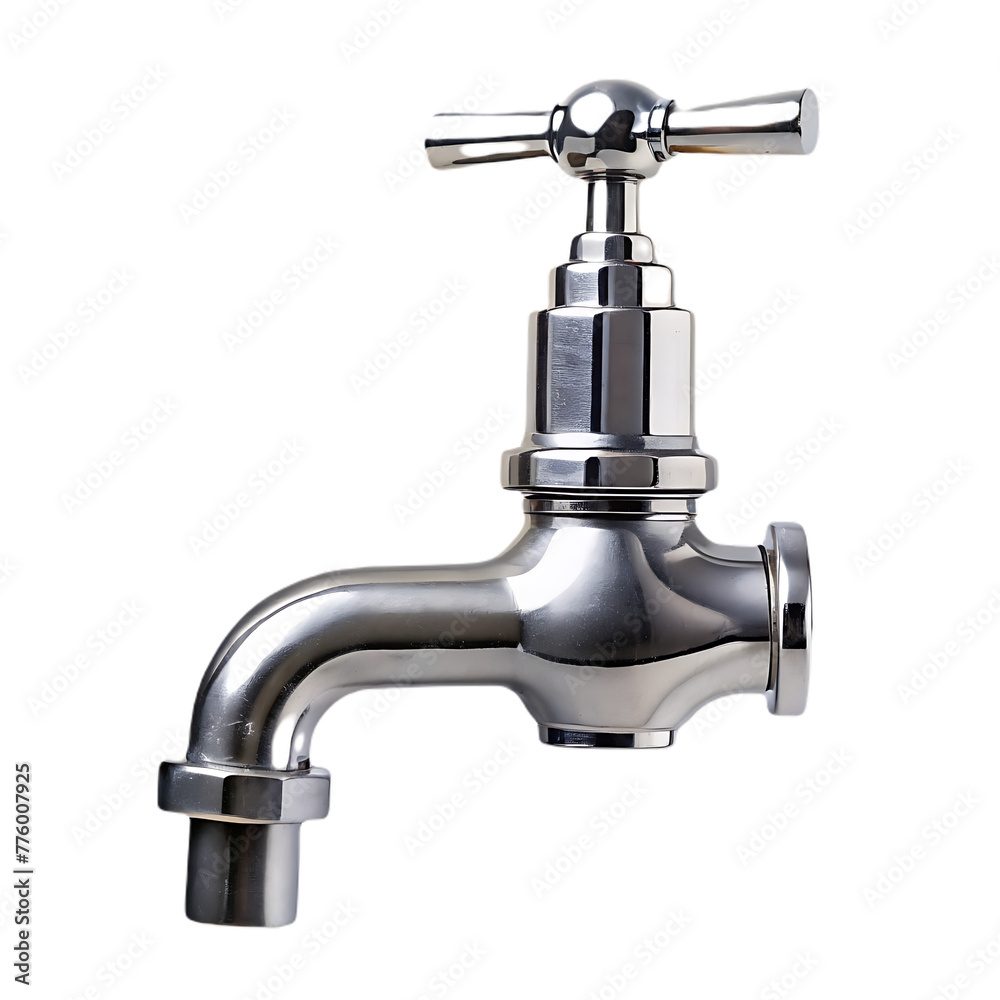 silver basin mixer isolated on a gray background silver basin mixer isolated on a gray background