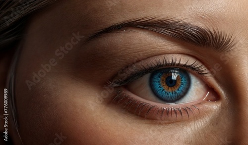  Macro Beauty - Intense Human Eye Close-Up - Intricate Iris Patterns - Generative AI