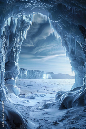 A beautiful ice cave for background