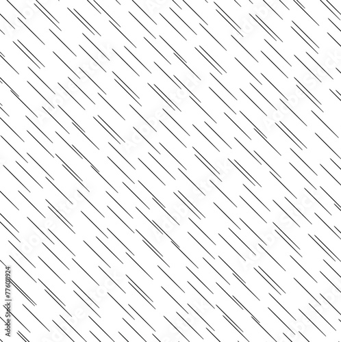 Sharp diagonal lines or needles imitate slanting spring rain.