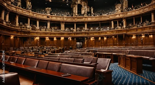 Interior of a parliament. photo