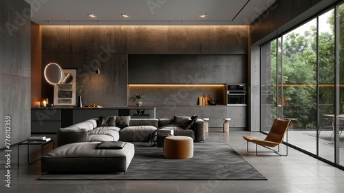 Generate an image portraying the simplicity and modernity of a minimalist apartment