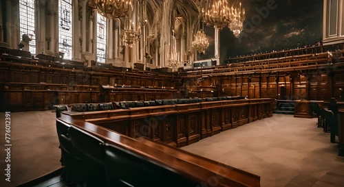 Interior of a parliament. photo