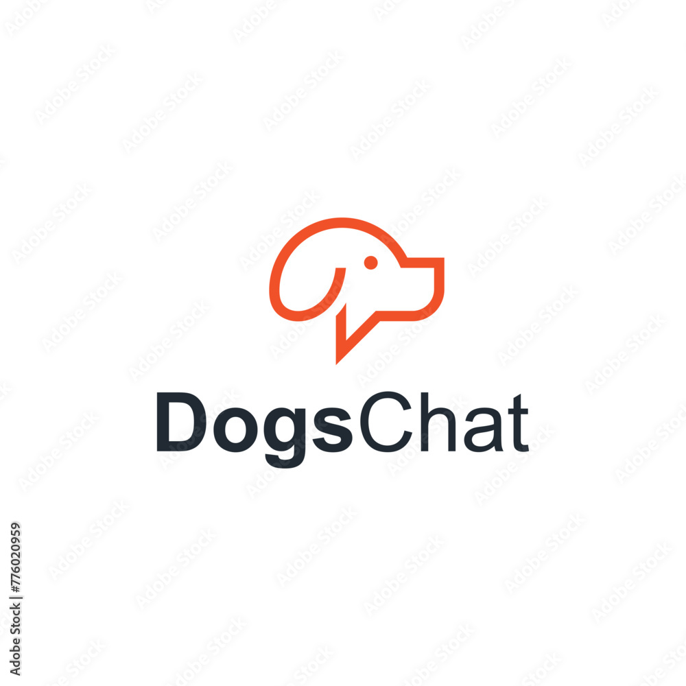 dog and chat simple sleek creative unique modern logo design dog and chat simple sleek creative unique modern logo design