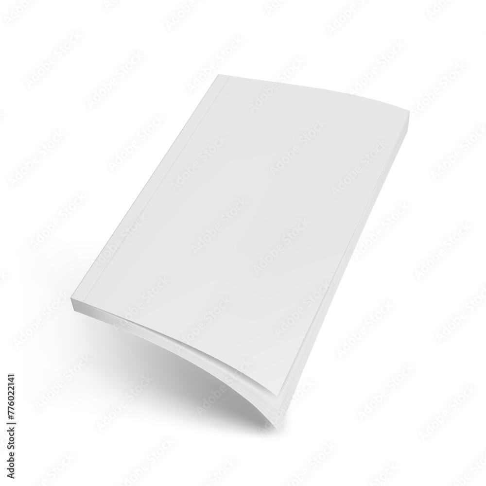 Flying Cover Of Clear Brochure Isolated On White Flying Cover Of Clear Brochure Isolated On White