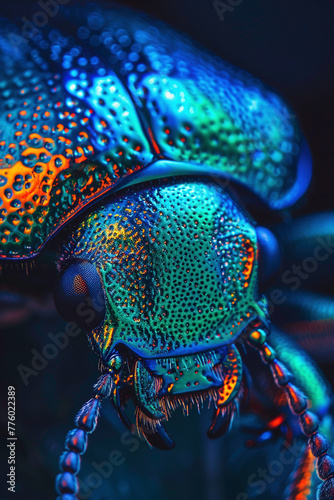 Jade beetle under macro lens, glowing with fluorescence, a nod to computational cybernetics, Bucklowinspired, AR 916, stylize 600, pristine 8K clarity, minimal texture