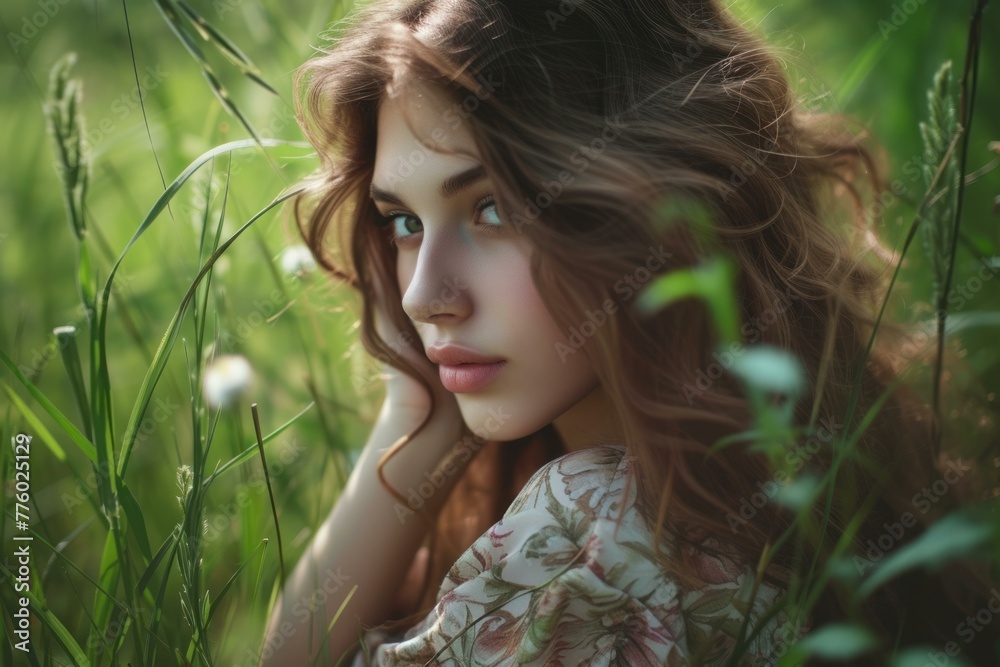 Beautiful girl urban outdoor street. Attractive girl with straight long hair. Generate ai Beautiful girl urban outdoor street. Attractive girl with straight long hair. Generate ai