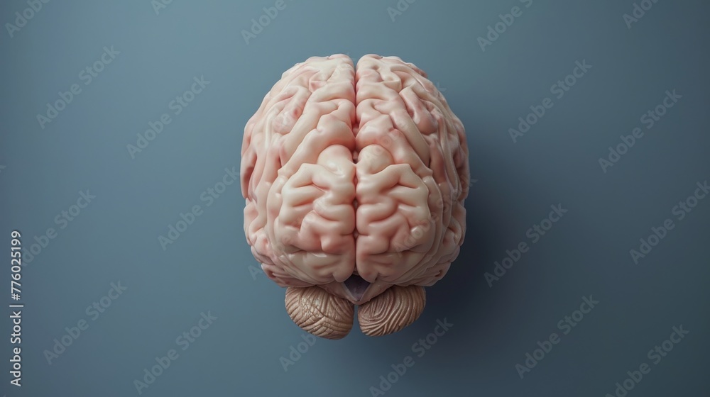 Detailed model of the human brain on a blank background Detailed model of the human brain on a blank background