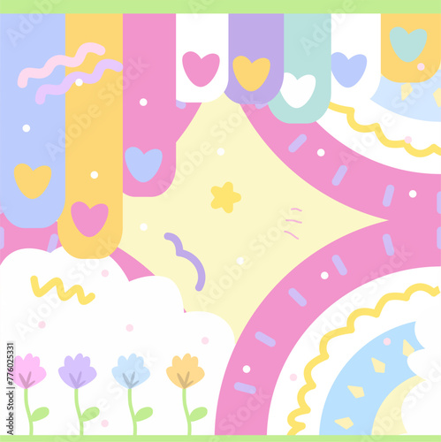 cute pastel seamless illustration background