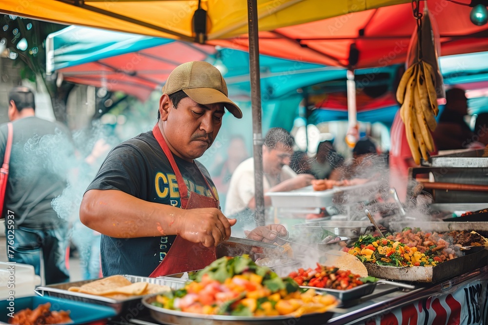 Vibrant street food scene in Mexico