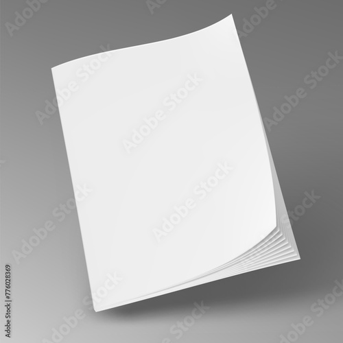 Blank Cover Magazine Or Booklet On Gray Background