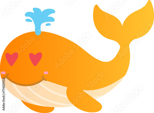 cute whale cartoon  sea animal