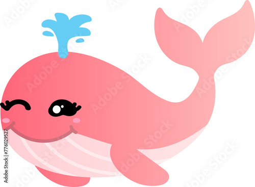 cute whale cartoon  sea animal