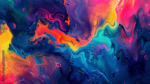 Abstract meets neon a seamless blend of fluid lines AI generated illustration