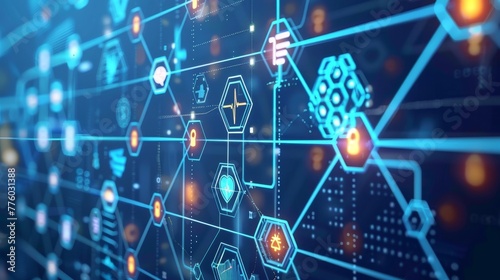 Blockchain technology for secure health data storage  AI generated illustration