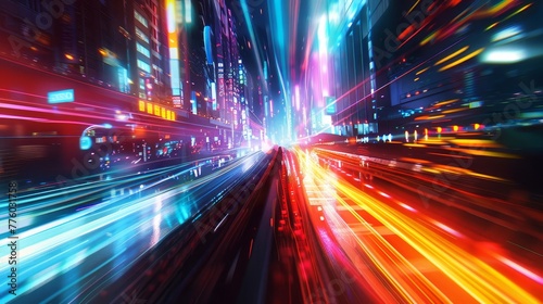 Capturing the essence of speed through the glowing l AI generated illustration