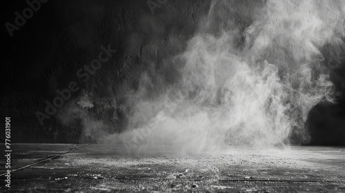 Chalk dust lingering in the air  AI generated illustration photo