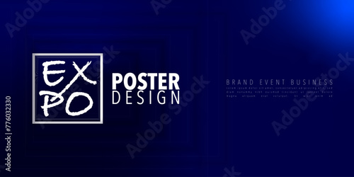 Abstract colorful exhibition poster design template with wavy lines effect background. Expo Event banner. Can be used for business, marketing and advertising. logo graphic design of annual summit	
