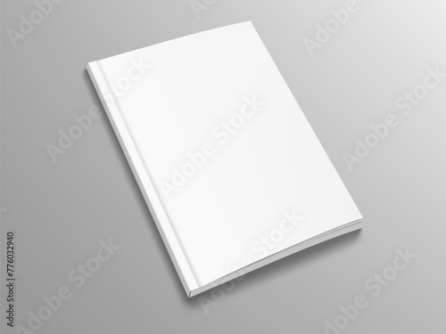 3D Blank Book Or Brochure With Soft Cover On Gray