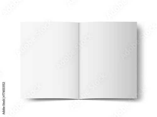 Blank Two-Fold Open Brochure Cover On White