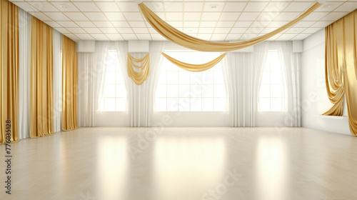 Empty ballet dance room with copy space photo