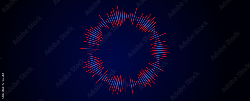 Circle audio waves set. Circular music sound graphic design collection. Round sound and radial radio equalizer. radio podcasts, music player, video editor, recorder. Vector illustration