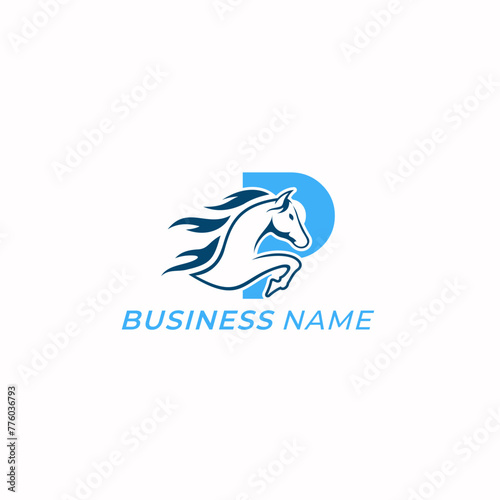 design logo combine horse and letter P