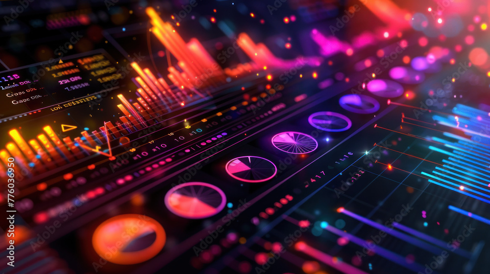 Digital Sound Mixing Panel Technology Illustration