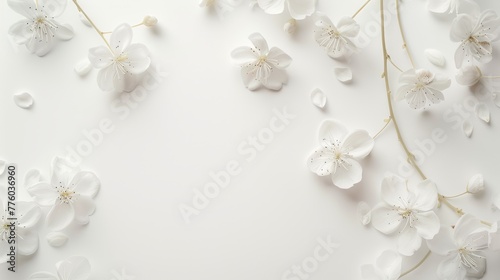 white flower on the table with copy space © muhamad