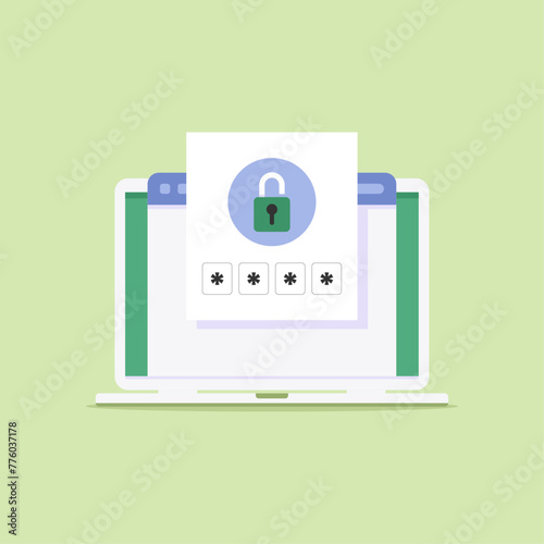 Computer password code request for private data online
