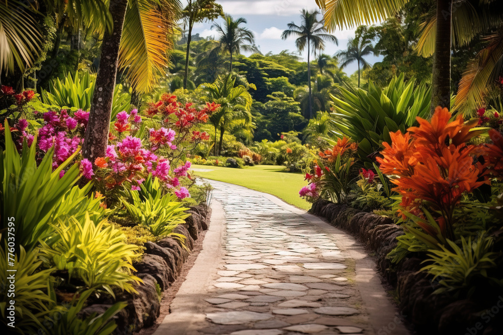 garden with flowers and plants. garden with flowers and plants.