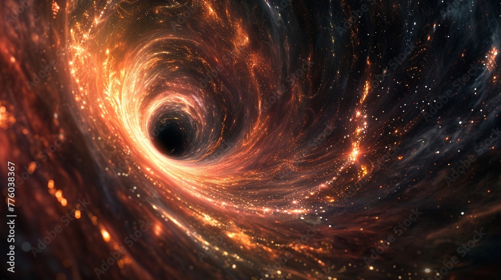 Stars light fading into a black hole, the cosmic dance of light ,3DCG,high resulution,clean sharp focus Stars light fading into a black hole, the cosmic dance of light ,3DCG,high resulution,clean sharp focus