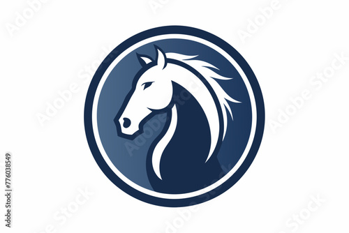 Fototapeta Naklejka Na Ścianę i Meble -  A horse icon in circle logo vector illustration