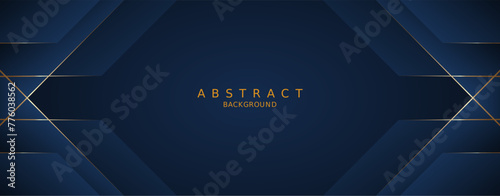 luxury premium blue background and gold lines