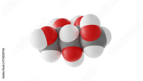 xylitol molecule, polyalcohol e967, molecular structure, isolated 3d model van der Waals photo